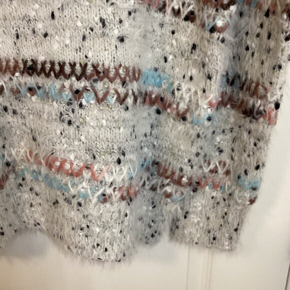 Raga Women's Turtleneck Sweater Size M Darla Speckled Eyelash Warm Cozy - Picture 2 of 6